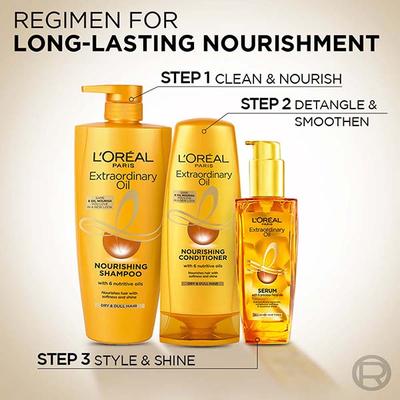 L'Oreal Paris 6 Oil Nourish Shampoo With 6 Flowers Nutritive Oils 175ml + 17.5ml - Shampoos