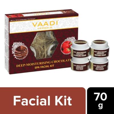 Vaadi Herbals Deep-Moisturising Chocolate SPA Facial Kit with Strawberry Extract 70 gm - Facial Kits