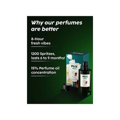 PLIX Mood Range Serene Perfume for Calm Vibes - Perfect for Travel & Day Out, Long Lasting Fresh Conifer Pine & Jasmine Fragrance 100 ml - Perfumes (Edt/Edp)