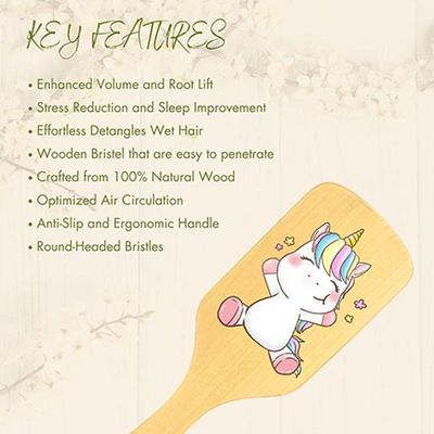 Allure Personalised Paddle Hair Brush Unicorn Print 1's - Hair Brushes