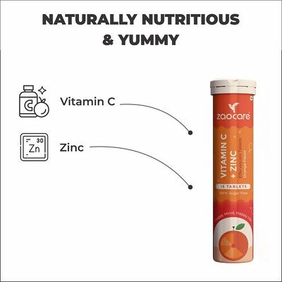 Zaocare Vitamin C & Zinc Tablets 15's - General Health