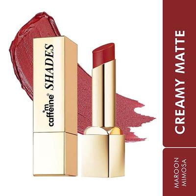 mCaffeine Shades Creamy Matte Kiss Bullet Lipstick - Moisturizing, Lightweight - Maroon Mimosa 3.5 gm - Lipsticks