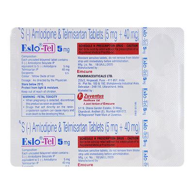 Eslo Tel 5mg Tablet 15'S - Hypertension-Ana
