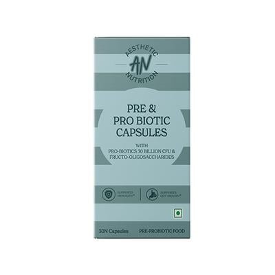 Aesthetic Nutrition Pre and Probiotic Capsules With Fructo-Oligosaccharides, Bifidobacterium, And Streptococcus Thermophilus 30 Capsules 1's - Multi-Vitamins