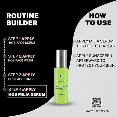 House of Beauty Milia Serum For White Cysts, Black & Whiteheads, Open Pores with Azelaic 15ml - Face Serum