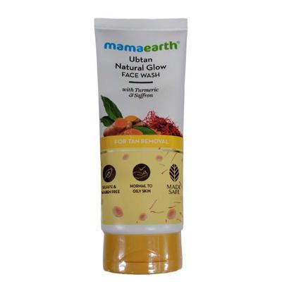 Mamaearth Ubtan Natural Glow Face Wash With Turmeric & Saffron For Tan Removal 100 ml - Face Washes