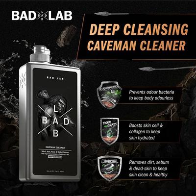Bad Lab Caveman Cleaner 3-In-1 Hair, Face, Body Cleaner - Deep Cleansing 400 ml - Shower Gels & Body Wash