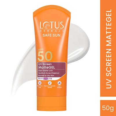 Lotus Herbals Safe Sun Uv Screen Mattegel Pa+++ Spf-50 50 Gm - Face Sunscreen