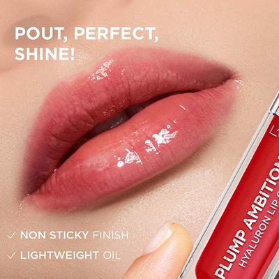 L'Oreal Paris Plump Ambition Hyaluron Lip Oil- 380 Rouge In Love- Plumping Lip Oil 5 ml - Liquid Lipsticks