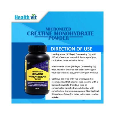 Healthvit Fitness Micronised Creatine Mono-hydrate Powder 100 gm - General Health