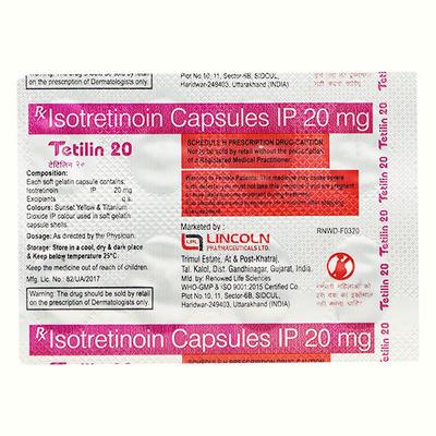 Tetilin 20mg Capsule 10'S - Acne-Acn