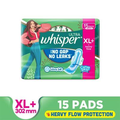 Whisper New Ultra with Soft Wings Sanitary Pads (Xl+) 15's - Sanitary Napkins