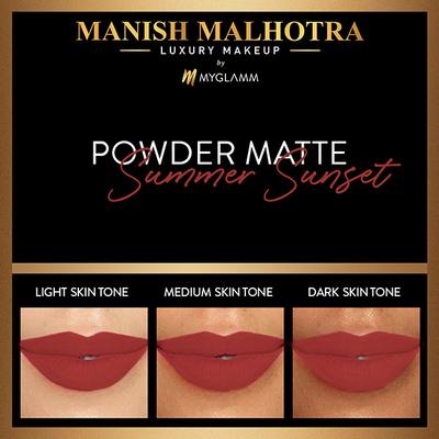 Manish Malhotra Beauty MyGlamm Powder Matte Lipstick Summer Sunset 4 gm - Lipsticks