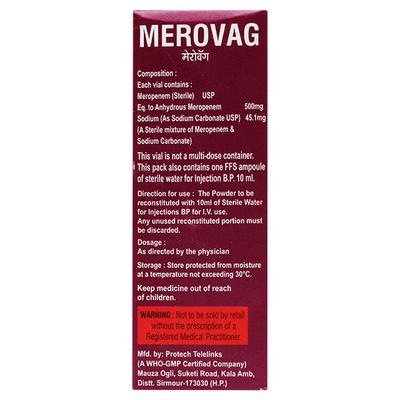 MEROVAG 500 Injection 1's - Bacterial Infections-OBL