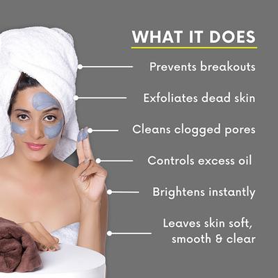 Nature Trail Charcoal Therapy Face Mask with Kaolin and Bentonite clay for Deep Cleansing and Brightening 120 gm - Masks & Peels