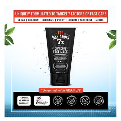 Man Arden 7X Activated Charcoal Face Mask 100 ml - Masks & Peels