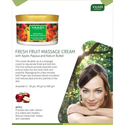 Vaadi Herbals Fresh Fruit Massage Cream - Apple, Papaya & Kokum Butter 150 gm - Face Creams