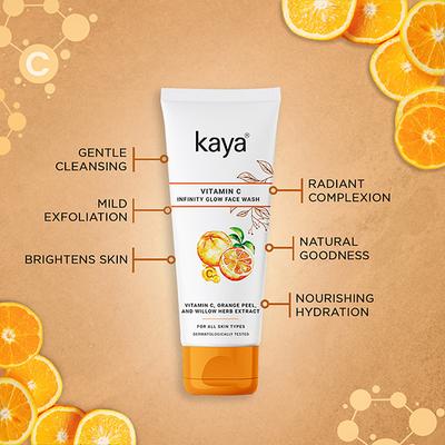 Kaya Vitamin C Face Wash - For Clear & Clean, Glowing, Youthful, Radiant & Hydrated Skin, All Skin Type 100 ml - Face Wash & Cleansers
