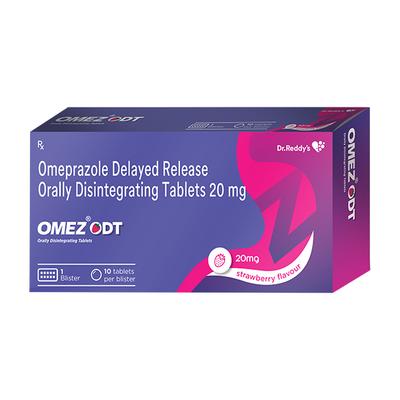 OMEZ ODT STRAWBERRY FLAVOUR 20mg Orally Disintegrating Tablet 10's - Ulcer/Reflux/Flatulence-Aaa