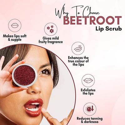 Aravi Organic Beetroot Lip Lightening Scrub Balm For Dark, Chapped and Pigmented Lips 15 gm - Lip Scrubs