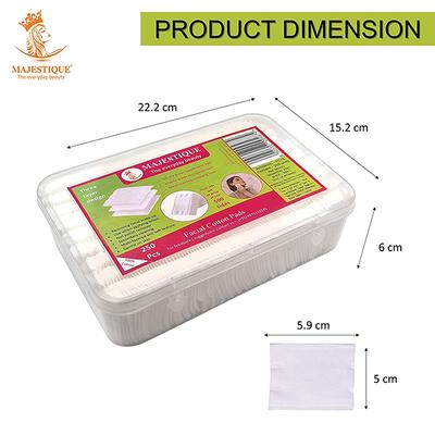 Majestique Facial Cotton Pads Cosmetic Facial Care Cleansing Square Tissues for Skin Care 150gm 250's - Facial Wipes & Tissues