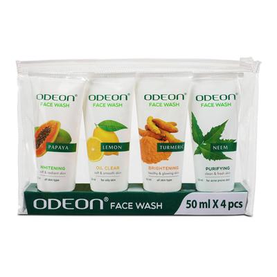 Odeon Face Wash Turmeric + Lemon + Papaya + Neem X 4Pcs 200 ml - Face Wash & Cleansers