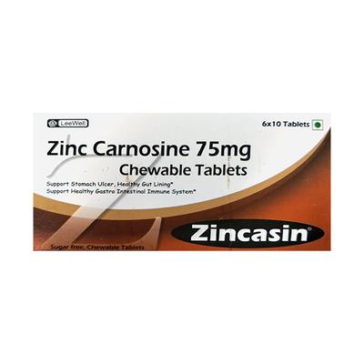 ZINCASIN SUGAR FREE Chewable Tablet 10's - Ulcer/Reflux/Flatulence-Aaa