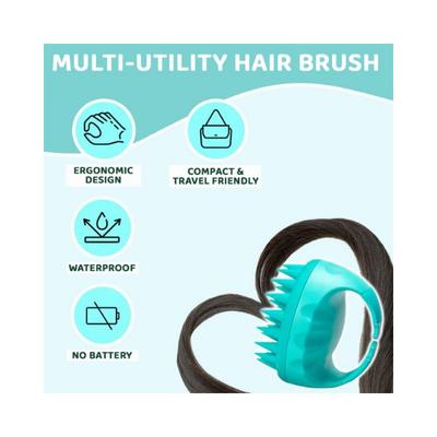 Rey Naturals Hair Scalp Massager Shampoo Green Brush 1's - Hair Brushes