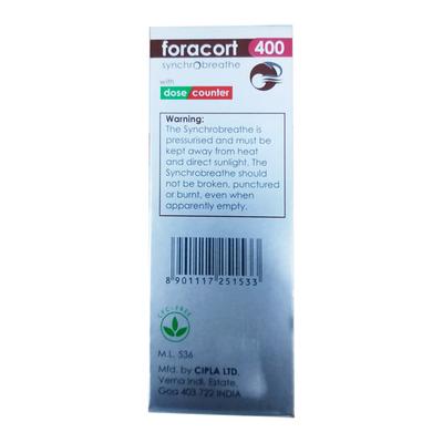 FORACORT 400 SYNCHROBREATHE 120md Inhaler 1's - Asthma/COPD-Ast