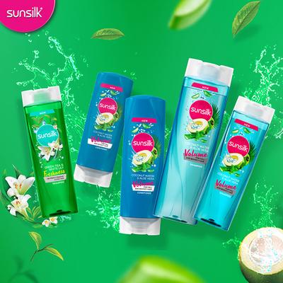 Sunsilk Green Tea And White Lily Freshness Hair Shampoo 370 ml - Shampoos