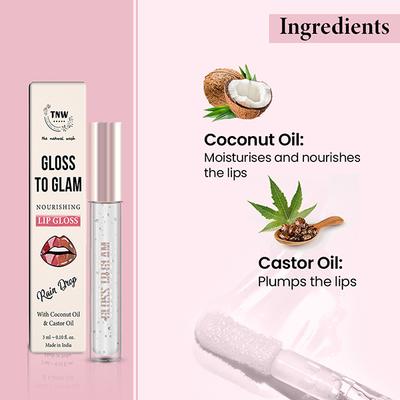 Tnw The Natural Wash Gloss To Glam Nourishing Lip Gloss- Raindrop 3 ml - Lip Glosses