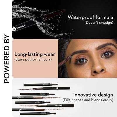 SUGAR Cosmetics Arch Arrival Brow Definer 04 Felix Onyx Dark Blackish Brown 0.35 gm. - Eyebrow Pencils & Enhancers