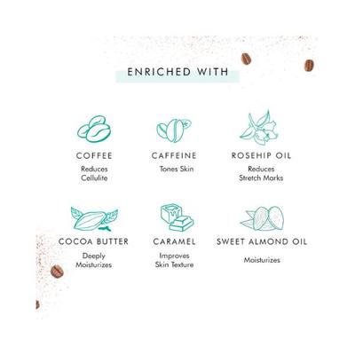 mCaffeine Pre & Post Shower Moisturization Routine Coffee Body Massage Oil & Choco Body Butter 350 gm - Body Butter