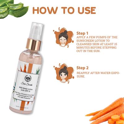 Seer Secrets Aloe Vera, Chironji & Carrot Seed Spf 21 Milk Lotion 100 ml - Face Moisturizers