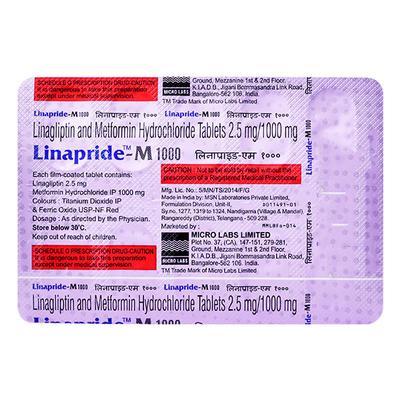 LINAPRIDE M 1000 Tablet 10's - Diabetes-Ant
