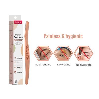 Sirona Premium Eyebrow & Face Razor 3's - Shaving & Hair Removal