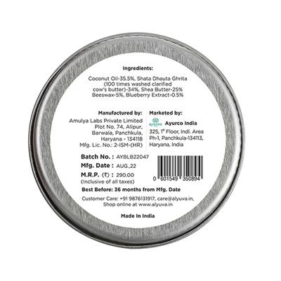 Alyuva Ghee Enriched Natural Blueberry Lip Balm, for all ages 7 gm - Lip Balms