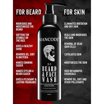 MANCODE 2 in 1 Beard & Face Wash 200 ml - Beard Wash