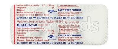 Diafer 250mg Tablet 10'S - Diabetes-Ant