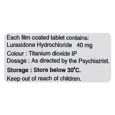 Lurace 40mg Tablet 10'S - Schizophrenia-Aps