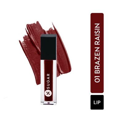 Sugar Cosmetics Smudge Me Not Liquid Mini Lipstick 01 Brazen Raisin 1.1 ml - Liquid Lipsticks