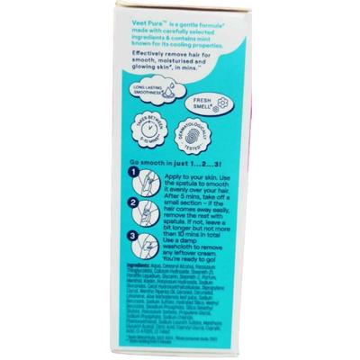 Veet Pure Hair Removal Cream Dry To Normal Skin With Organic Aloe Vera & Mints Extracts 50 g - Shaving & Hair Removal