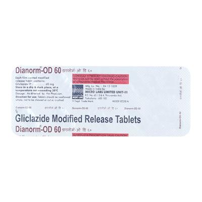 Dianorm OD 60mg Tablet 10'S - Diabetes-Ant