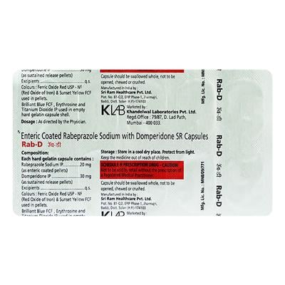 RAB D Capsule 10'S - Ulcer/Reflux/Flatulence-Aaa