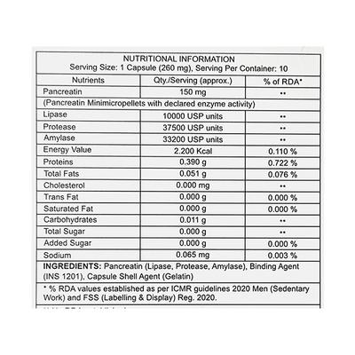 Pancrehenz 10000 Capsule 10'S - Digestion-Dig