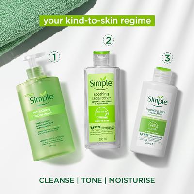 Simple Refreshing Facial Wash, 100% Soap-Free Perfect for Sensitive Skin 250 ml - Face Wash & Cleansers