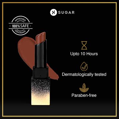 SUGAR Cosmetics Nothing Else Matter Longwear Lipstick - 31 Simmer Brown (Milk Chocolate Brown/Almond Brown) 3.2 gm - Lipsticks
