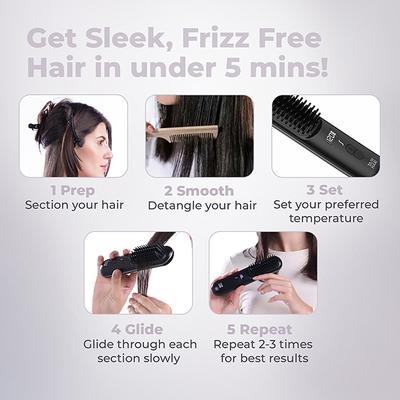 Tash Hair Glide Cordless Hair Straightener Brush - Noir 450 gm - Straighteners