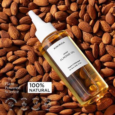 Kimirica 100% Pure Cold-Pressed Extra Virgin Sweet Almond Oil for Healthy Hair Glowing Skin 100 ml - Hair Oils