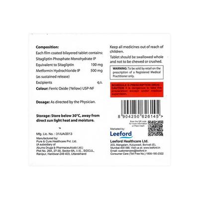 SITAFORD 100 M SR Tablet 15's - Diabetes-Ant